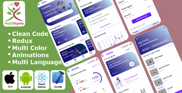 Diet Plan | Nutrition Plan | Nutrition Tracker React Native iOS/Android App Template