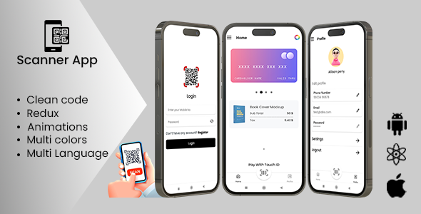 Scan QR - React Native iOS+Android App Template for Barcode Scanner