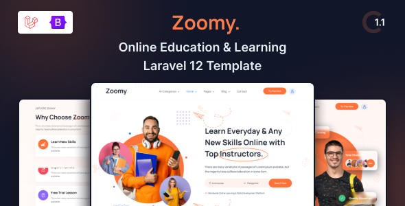 Zoomy - Lightweight LMS & Education Laravel 12 Theme