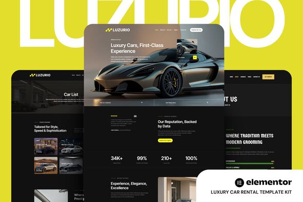 Luzurio - Luxury Car Rental Elementor Template Kit