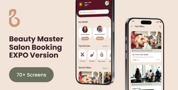 Beauty Master – React Native Expo Hair Salon App Template