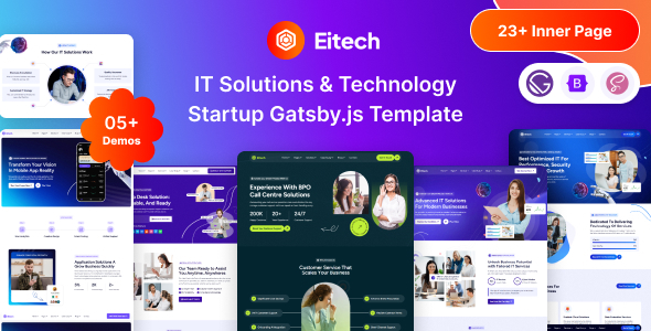 Eitech - Gatsby.JS IT Solutions & Technology Startup Template