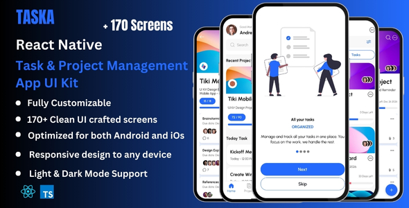 Taska - Task & Project Management React Native Expo App Ui Kit