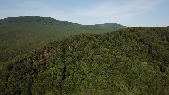 Aerial Nature View of Caucasus Mountain at Sunny Morning