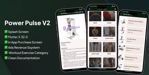 Power Pulse - Workout Exercise Flutter ready to publish with ads & IAP
