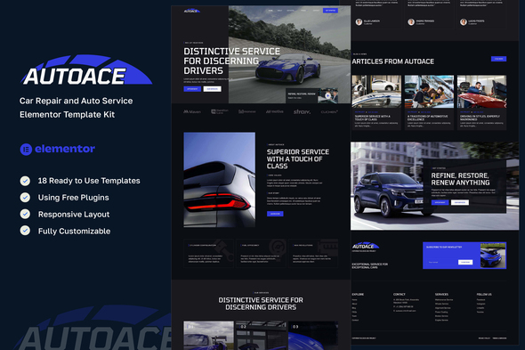 Autoace - Car Repair & Auto Service Elementor Template Kit