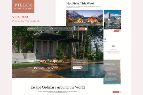 Villos - Villa Rental Elementor Template Kit