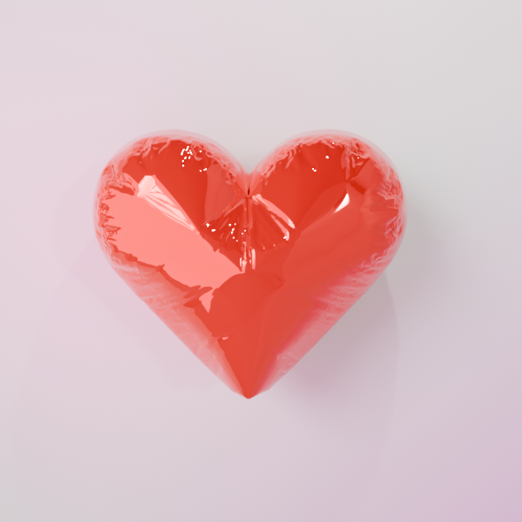 Inflated Heart Balloon 3D Model