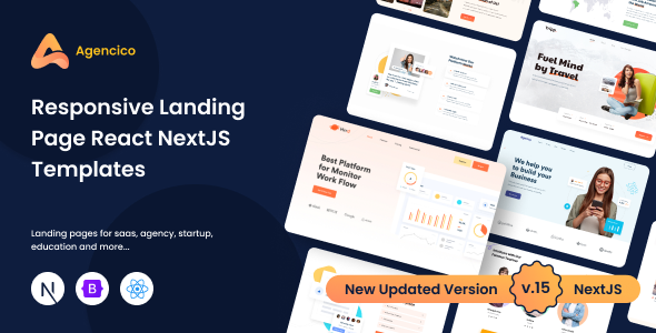 Agencico-  Multipurpose React Next JS Landing Pages and Website Templates
