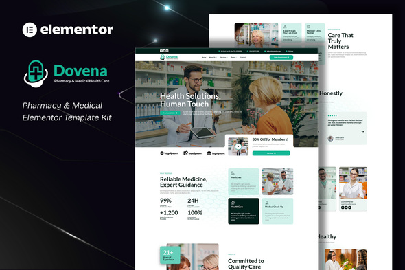 Dovena - Pharmacy & Medical Elementor Template Kit