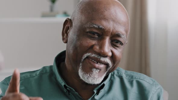 Old Bald Bearded Middleaged Man African Grandfather Biracial Businessman with Gray Beard Looking at