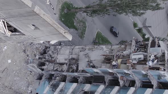 Vertical Video of a Bombed House in Borodyanka Ukraine