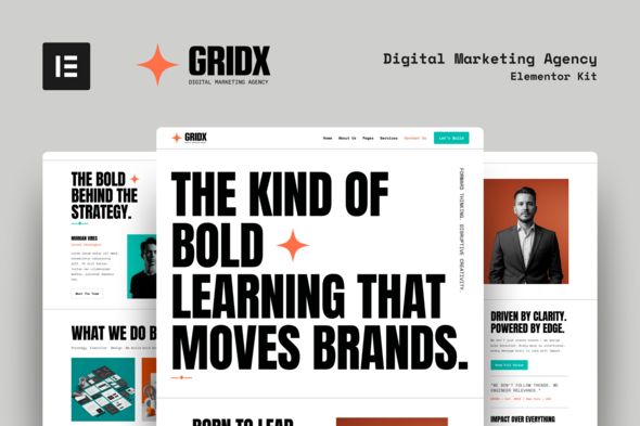 GridX - Digital Marketing Agency Elementor Template Kit