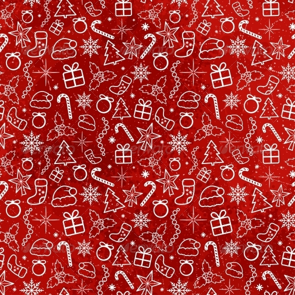 Red Christmas Seamless Pattern