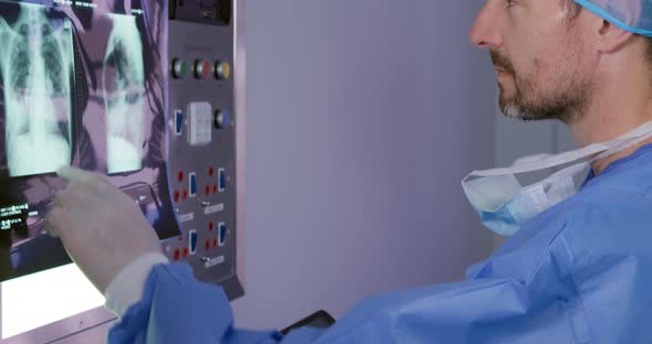 Medical professionals working at a hospital alt