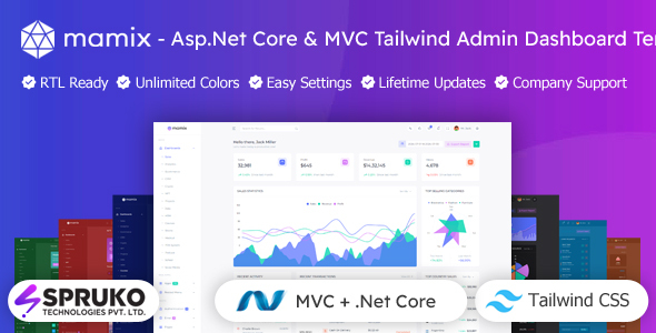 Mamix - Asp.Net Core & MVC Tailwind Admin Dashboard Template