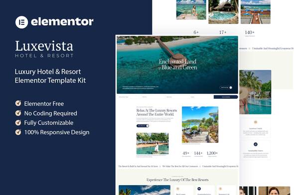 LuxeVista - Luxury Hotel & Resort Elementor Template Kit