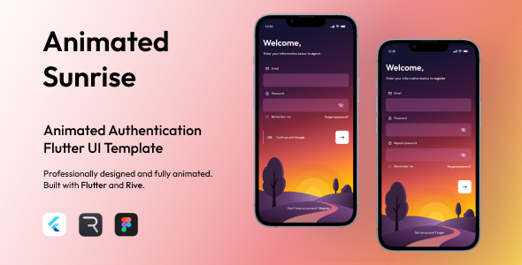 Animated Sunrise Authentication - Flutter UI kit