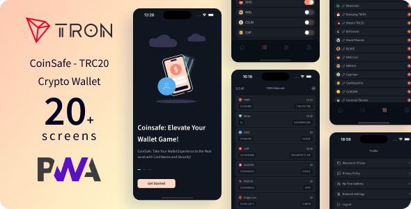 CoinSafe - Tron TRC20 Crypto Wallet | React PWA