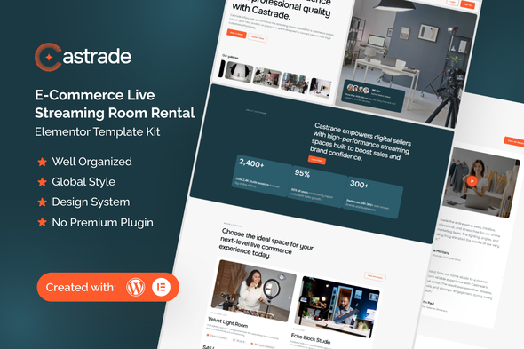 Castrade - Live Streaming Room Rental Elementor Template Kit