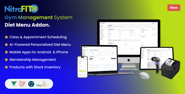 NitroFIT28 | Fitness & Gym Management System Diet Menu Addon.