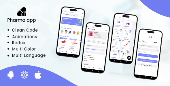 Pharma - Medicine Delivery Application React Native iOS App Template