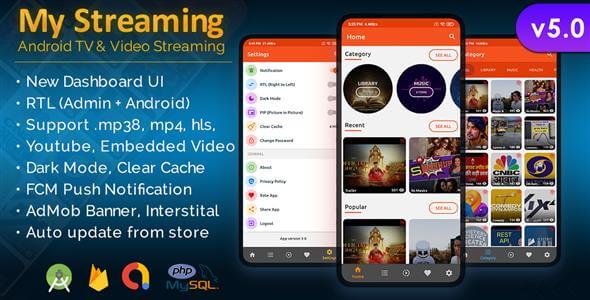 My Streaming Android App with Admin Panel (Android 15 Support)