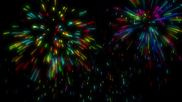High-definition abstract fireworks video 3d render, HD 1080p