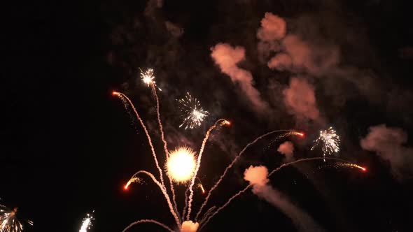 Fireworks in the Sky on Black Background