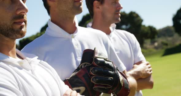 Cricket player standing together during cricket match