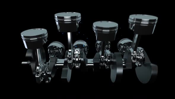 3D Automobile Motor Pistons and Crankshafts