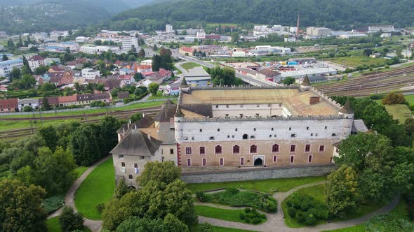 Aerial view of the castle in Zvolen, Slovakia