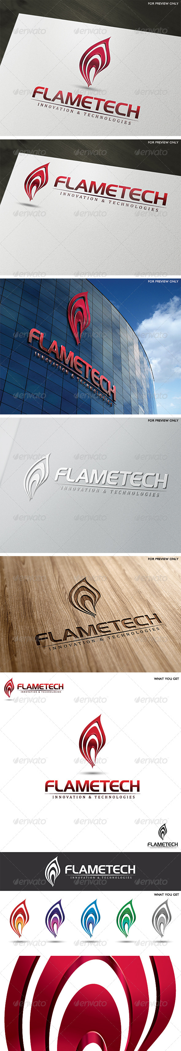 3D Fire Flame Logo Template