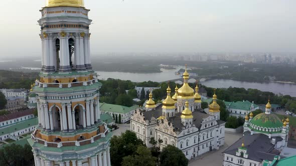 Magical Aerial View of the Kiev Pechersk Lavra Monastery