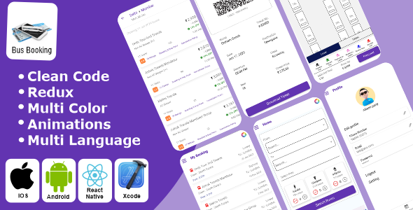 Online Bus Ticket Booking React Native iOS/Android App Template