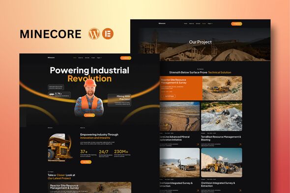 Minecore - Mining & Industry Elementor Template Kit