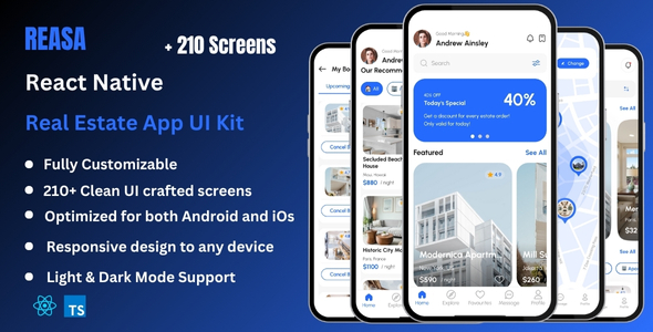 Reasa - Real Estate React Native Expo App Ui Kit