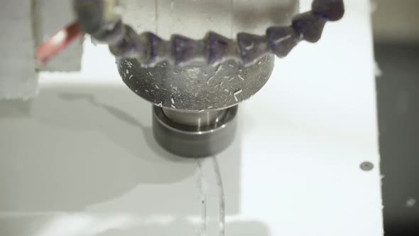 Close-up of a Working Milling Machine