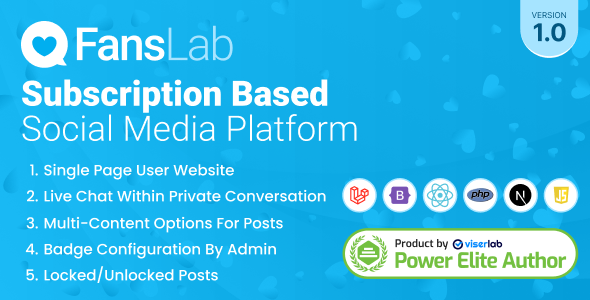 FansLab - Subscription Based Social Media Platform