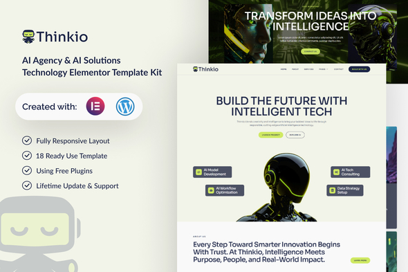 Thinkio - AI Agency & AI Solutions Technology Elementor Template Kit