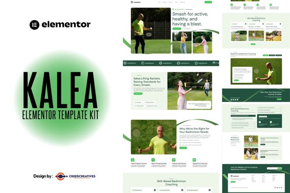 Kalea - Badminton School & Sports Club Elementor Pro  Template Kit