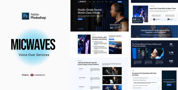 Micwaves - Voice Over Services PSD Template