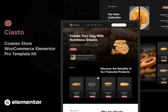 Ciasto - Cookies Store WooCommerce Elementor Pro Template Kit