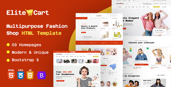 EliteCart - Multipurpose Fashion Shop HTML Template