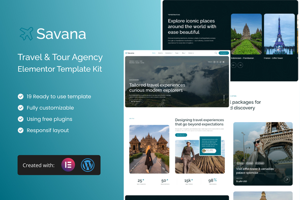Savana - Travel & Tour Agency Elementor Template Kit