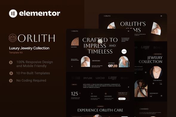 Orlith - Luxury Jewelry Collection Elementor Template Kit