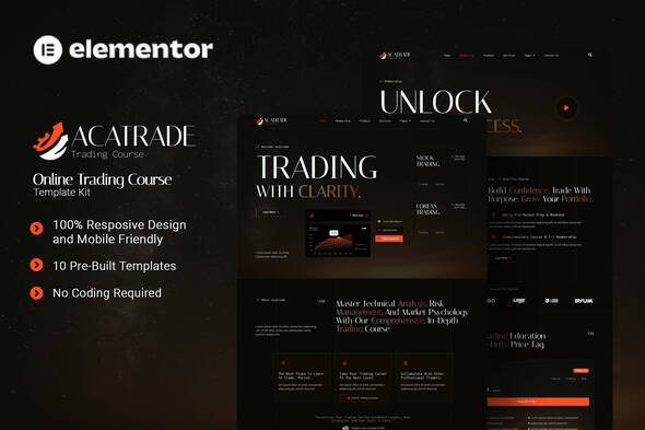 Acatrade - Online Trading Course Elementor Template Kit