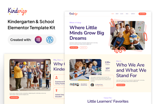Kindergo - Kindergarten & School Elementor Template Kit