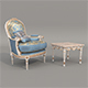 Classic European Style Coffee Table and Armchair 33 - 3DOcean Item for Sale