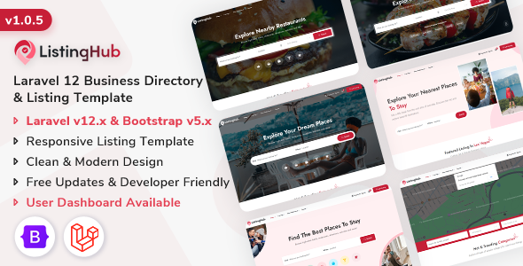 ListingHub - Laravel 12 Business Directory & Listing Template